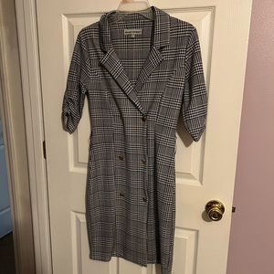 Black and white plaid dress.